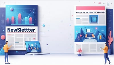 Newsletter signup illustration featuring AI innovations